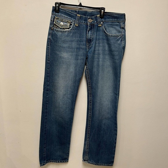 Vintage True Religion Men’s 34 Straight Joey Super T Big T Jeans Made In USA - Picture 1 of 7
